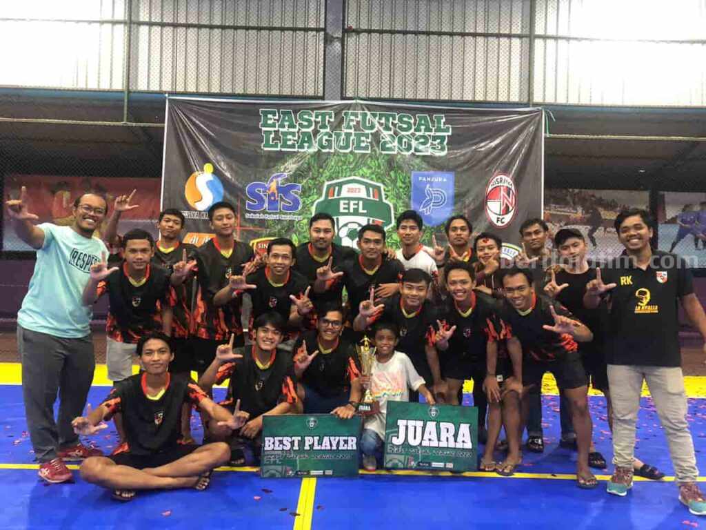 Tim futsal Pemuda Pancasila (PP) FC Surabaya usai juarai East Futsal League 2023.