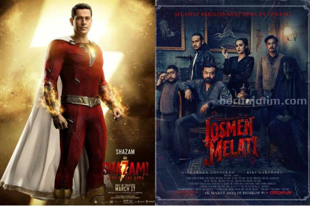 Deretan Film yang Tayang di Minggu Ketiga Bulan Maret, Ada Film Superhero dan Horor Indonesia Poster film Shazam! Fury of The Gods dan Losmen Melati: The Movie. (Sumber: Instagram)