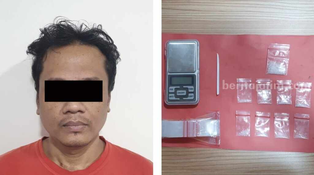 Tersangka narkotika jenis sabu beserta barang bukti