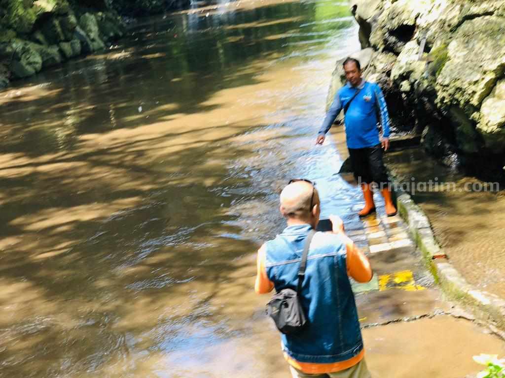 Sungai Brantas Kepanjen, lokasi diduga korban hilang tenggelam, Rabu (8/3/2023).