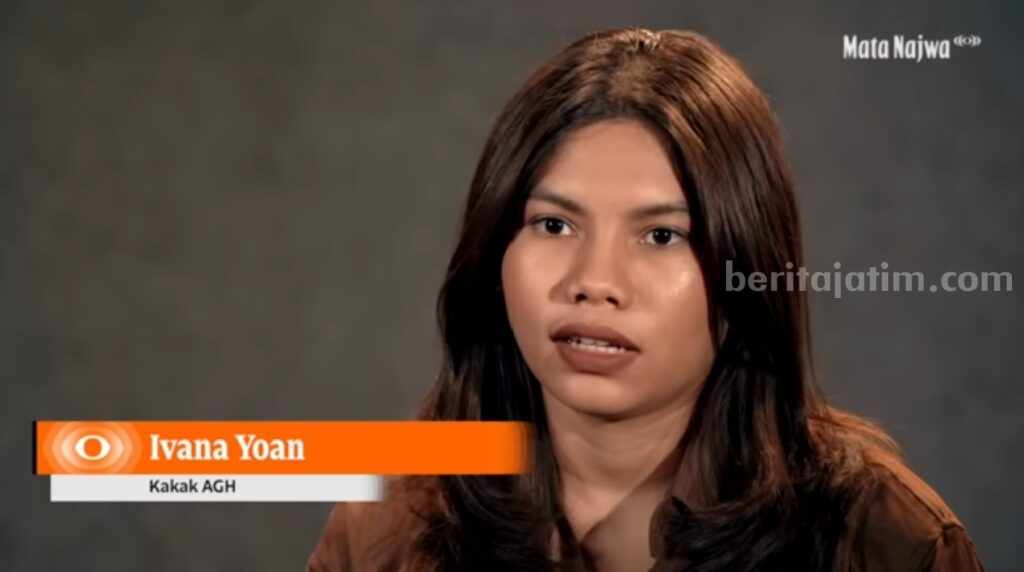 Foto: Tangkapan layar video Ivana Yoan, kakak AGH. (YouTube/Najwa Shihab)