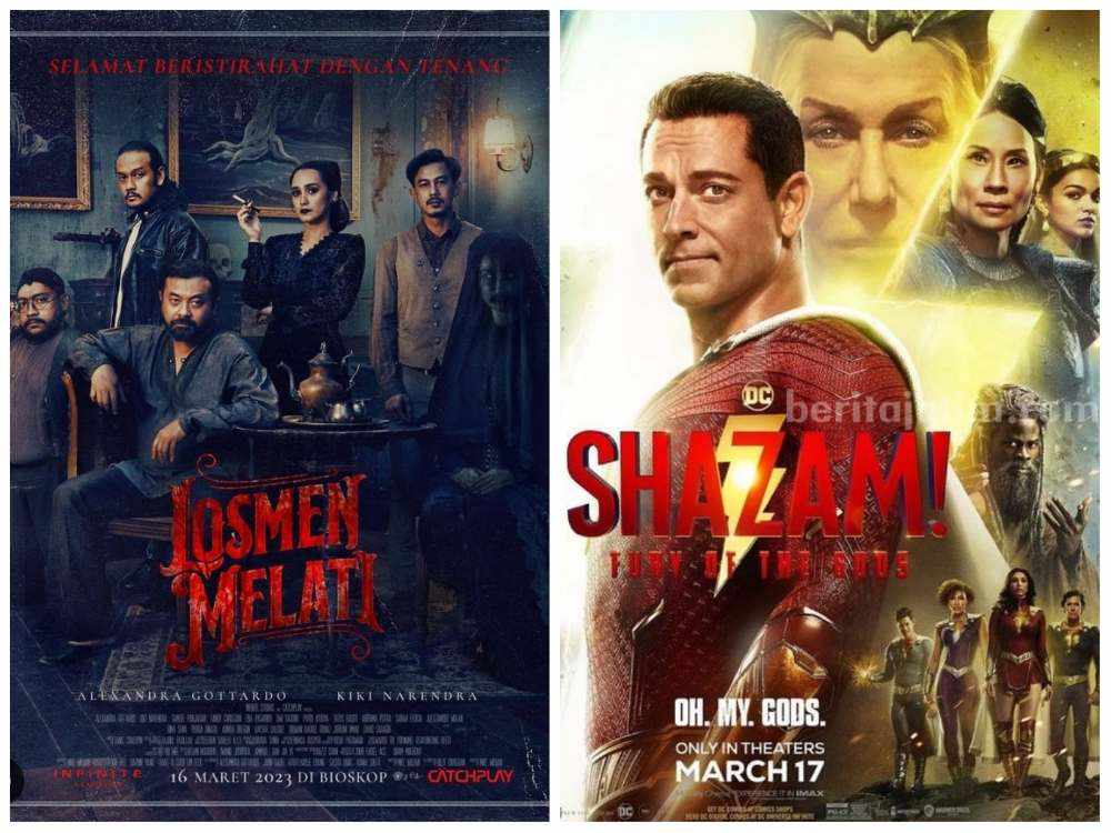 6 Film Bioskop Terbaru yang Hits di Pertengahan Maret, Ada Horor Hingga Aksi Poster Losmen Melati dan Shazam! Fury of The Gods, film terbaru yang hits di pertengahan Maret. (Sumber foto: Instagram losmen.melati, shazammovie)