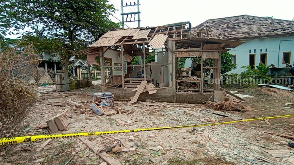Lokasi ledakan petasan di Desa Karangbendo Kecamatan Ponggok Kabupaten Blitar.