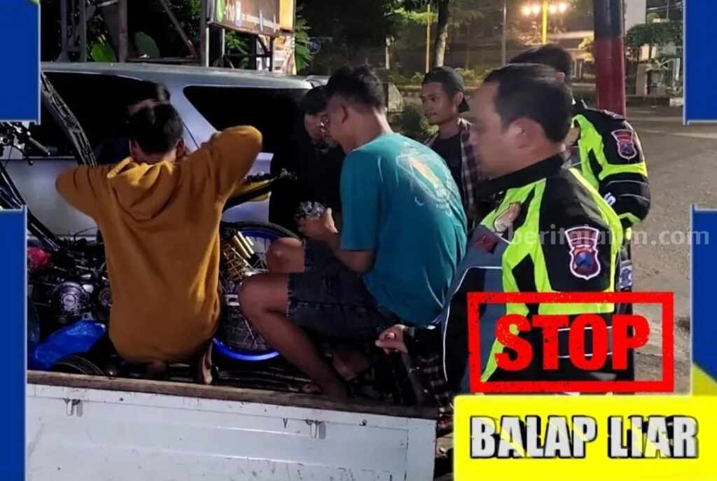 Polres Magetan Amankan 5 Remaja Madiun yang Hendak Balap Liar Petugas Satlantas Polres Magetan saat mengamankan 5 pemuda kru balap liar pada Sabtu (25/3/2023) pukul 03.30 WIB.