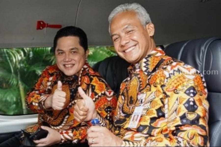 Raihan Elektabilitas Duet Ganjar-Erick Selalu Teratas ganjar dan erick