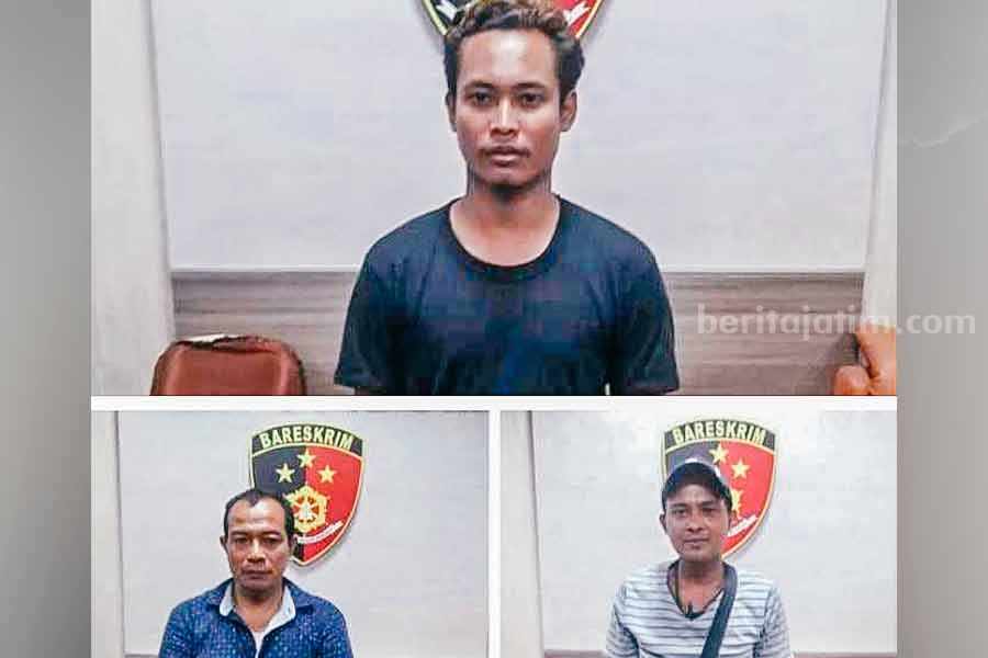 Tiga tersangka pengedaran minuman keras (miras) di wilayah Kabupaten Gresik diamankan polisi