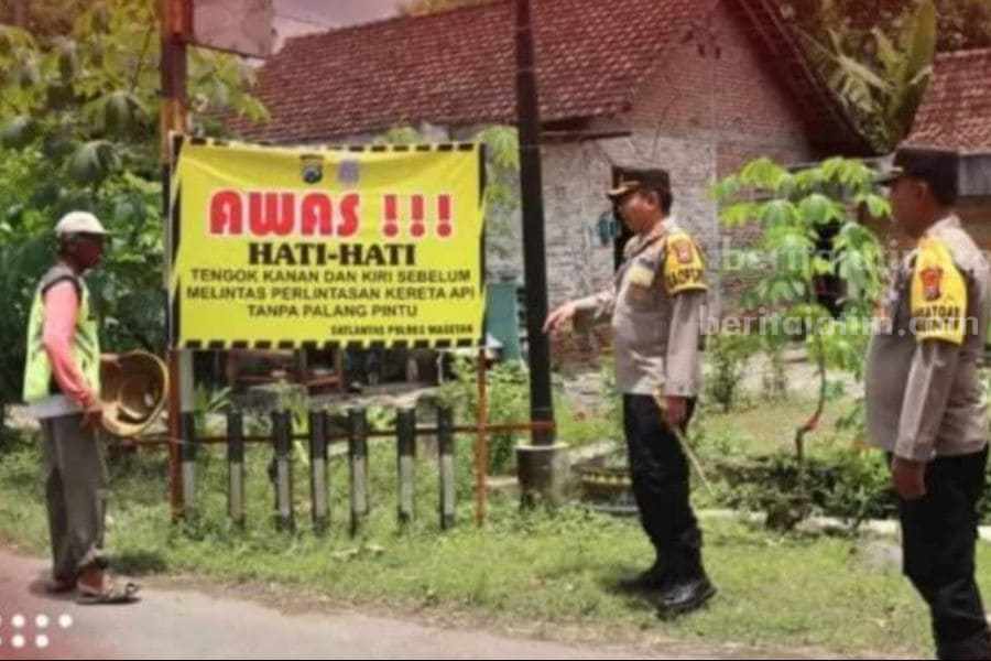Perlintasan Sebidang Kartoharjo Jadi Atensi Kapolres Magetan perlintasan sebidang