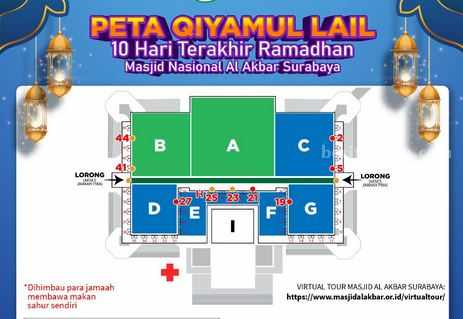Masjid Nasional Al Akbar Surabaya akan mengadakan Qiyamul Lail 10 Akhir Ramadhan mulai Rabu (12/4/2023)