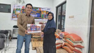 Berbagi Bahagia Bersama BRI', BRI Cabang Mojokerto di UPT Pesanggrahan PMKS Majapahit. [Foto : Misti/beritajatim.com]