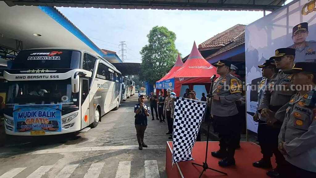 Polres Mojokerto Berangkatkan Peserta Balik Gratis balik gratis