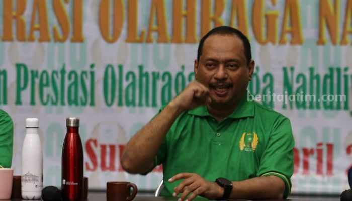 KONI Jatim Hanya Berangkatkan Atlet Peraih Emas dan Perak di Pra PON 2023 Ketua KONI Jatim, M Nabil di Kantor KONI Jatim. (Way)