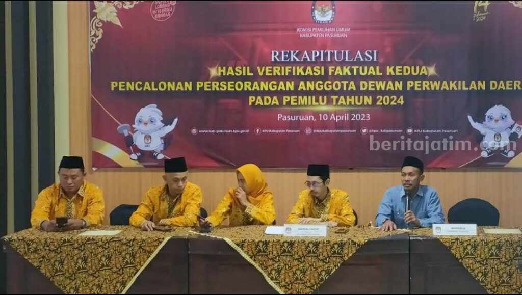6 Bakal Calon DPD RI Lakukan Verifikasi Faktual ke-2 KPU Kabupaten Pasuruan melakukan ferivikasi vaktual bakal calon DPD RI.