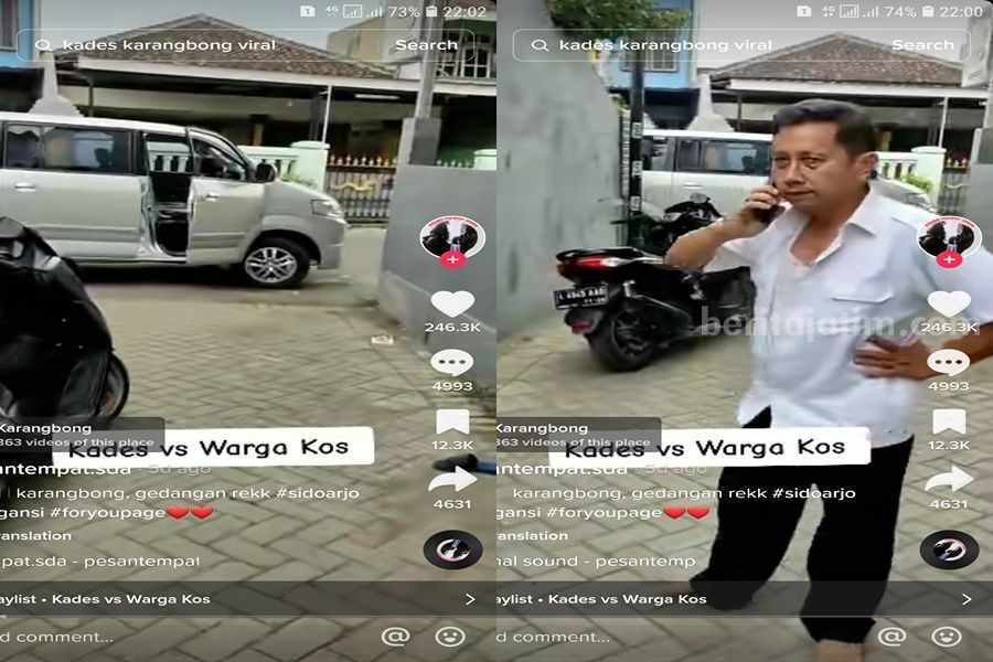 Kades dan Warga Kos Saling Lapor Polisi, Laporan Kades Diduga Dapat Keistimewaan Tangkapan layar di Tik Tok