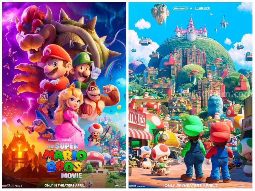 Poster The Mario Bros Movie, film animasi dan petualangan yang sedang trending di bioskop saat ini.