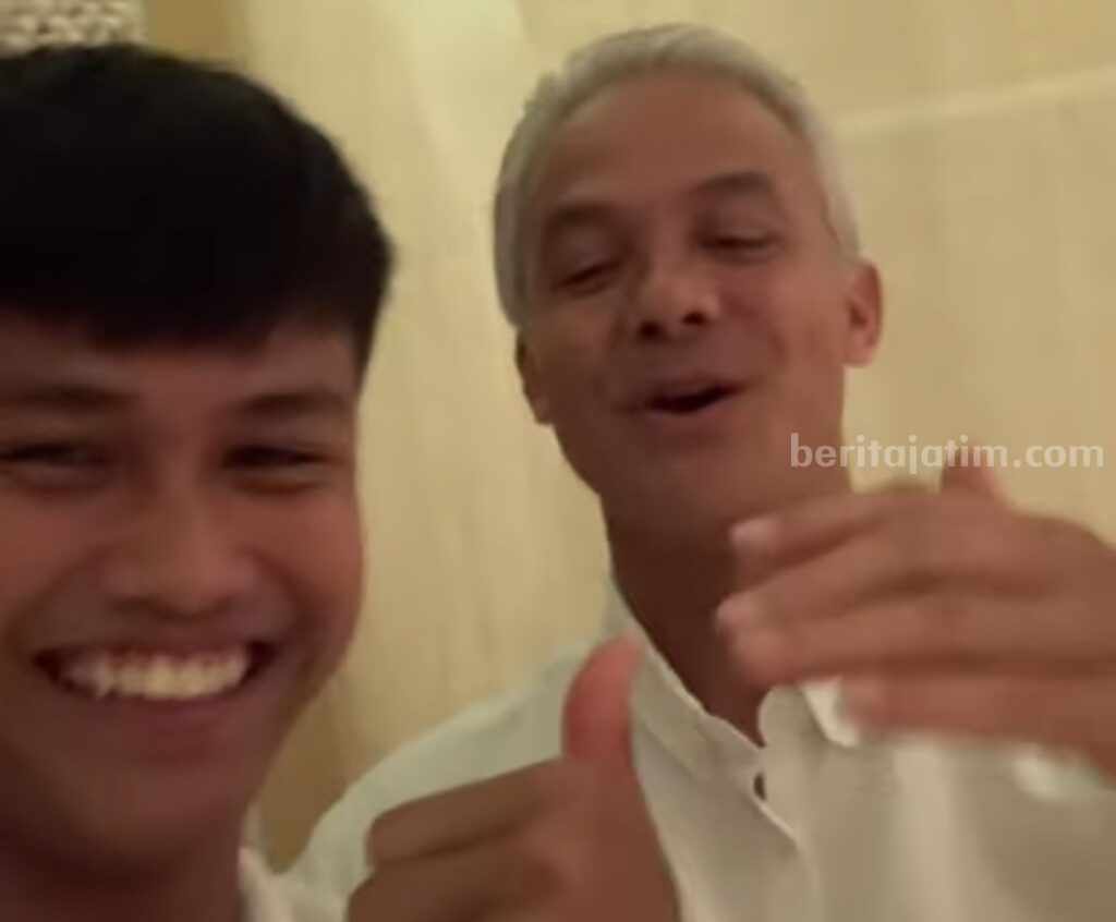 Hokky Caraka pemain Timnas U20 bertemu dengan Ganjar Pranowo, Gubernur Jateng. (Dok Hokky)