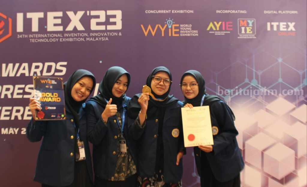 Tim mahasiswa Unair Surabaya berhasil meraih prestasi di kompetisi peneliti muda internasional, Raih Gold Award di Ajang World Youth International Exhibition di Malaysia.