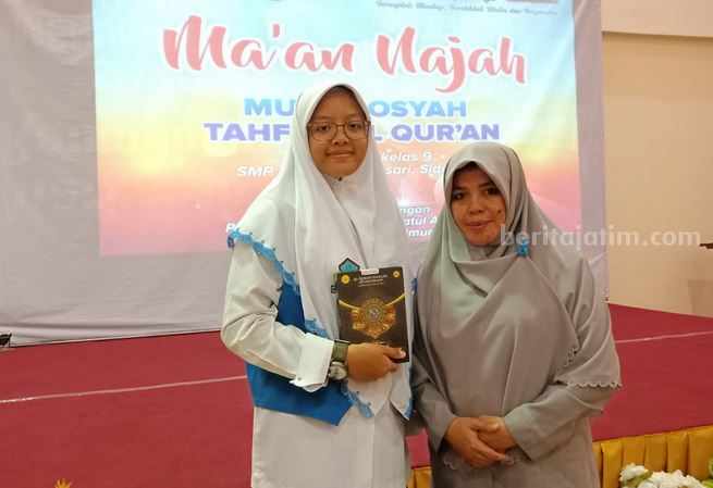 Munaqosyah Tahfidzul Alquran yang digelar SMP Al Falah Deltasari Sidoarjo, Rabu, 24 Mei 2023.