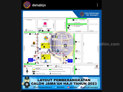 Dishub Bojonegoro Siapkan Sejumlah Ruas Jalan untuk Parkir Pengantar Calon Jemaah Haji Tangkapan layar peta parkir kendaraan pengantar calon jamaah haji asal Kabupaten Bojonegoro.