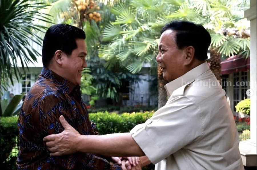 Hasil Survei: Erick Thohir Paling Tepat Dampingi Prabowo Erick Thohir dan Prabowo Subianto