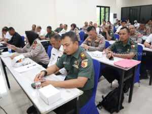 Rakor Lintas Sektoral jelang Pilkades Serentak 2023 di Aula Sanika Polres Malang, Rabu (3/5/2023).