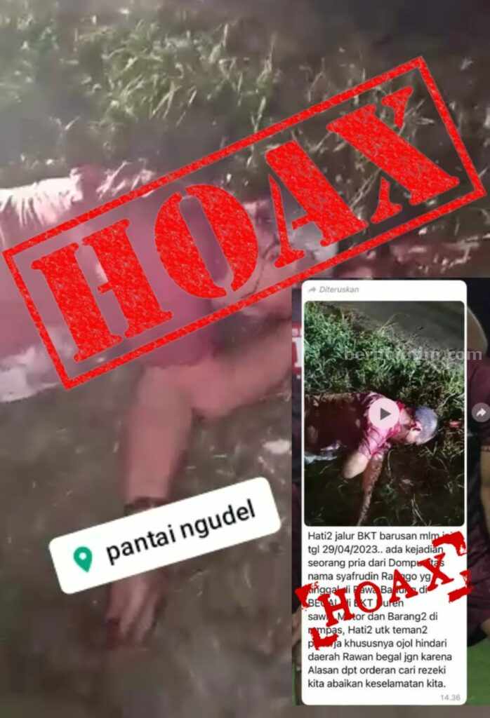 Pesan berantai korban begal di Kabupaten Malang, dipastikan hoaks.