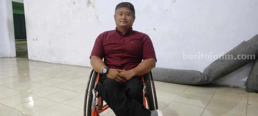 Yulian Agung Efrata, satu di antara pemilih disabilitas di Kabupaten Malang, Senin (29/5/2023).