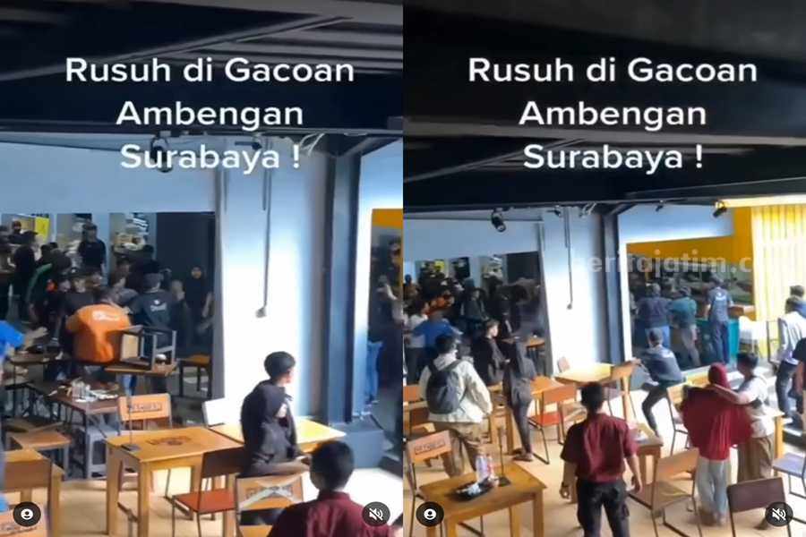 Viral Video Kisruh di Mie Gacoan Ambengan Surabaya, Ini Penjelasan Polisi Potongan gambar kisruh di Mie Gacoan Ambengan, Senin (08/04/2023).(Foto/ist)