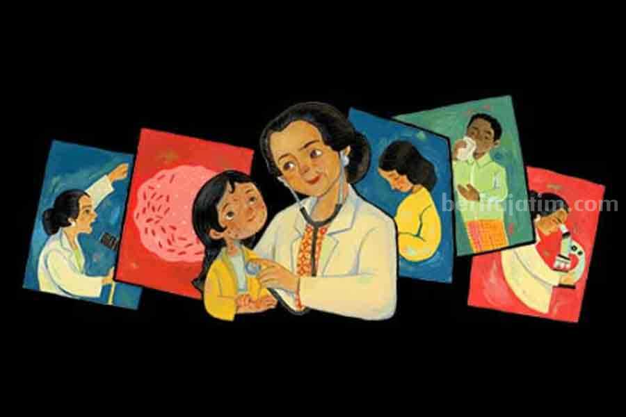 Profil Prof. Dr. Julie Sulianti Saroso. (Sumber foto: Google Doodle)