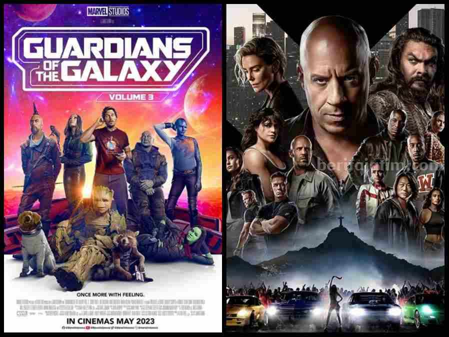 Poster Guardians of The Galaxy dan Fast X. (Sumber foto: Instagram marvelindonesia, mc_entertainment2.0)