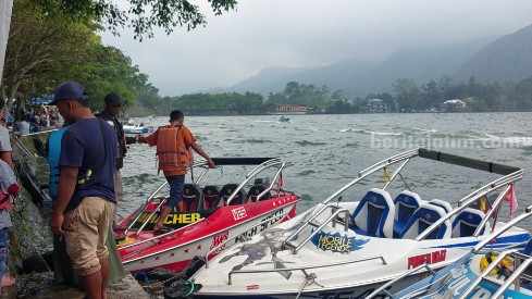 Kawasan wisata Sarangan Magetan saat libur lebaran 2023.