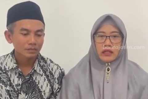 Dwi Minto Waluyo dan Jumasri, orang tua DWW santri asal Desa Katikan, Kedunggalar, Ngawi.