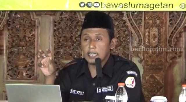 Azis Nuril Huda anggota Bawaslu Magetan Divisi Penanganan Pelanggaran Data dan Informasi.