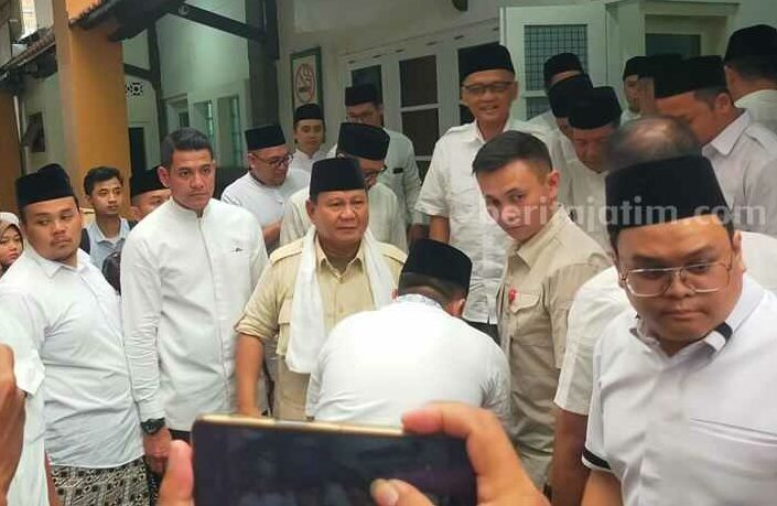 Prabowo saat datang ke Ponpes Tebu Ireng Jombang