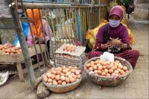 Imbas Pakan Naik, Harga Telur Ayam di Sumenep Kian Melambung pedagang telur sumenep