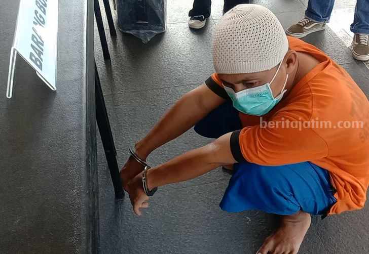 Imam Rokhani Pelaku pencabulan anak di bawah umur yang ditangkap oleh Satreskrim Polres Blitar.