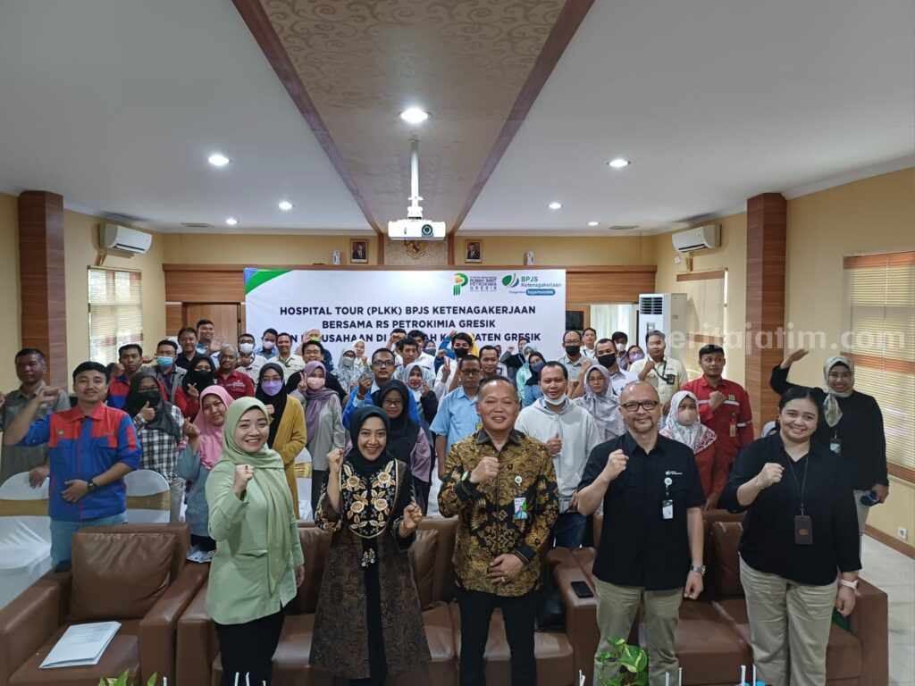 Sosialisasi Prosedur Jaminan Kecelakaan Kerja (JKK) yang digelar BPJS Ketenagakerjaan di RS Petrokimia Gresik.