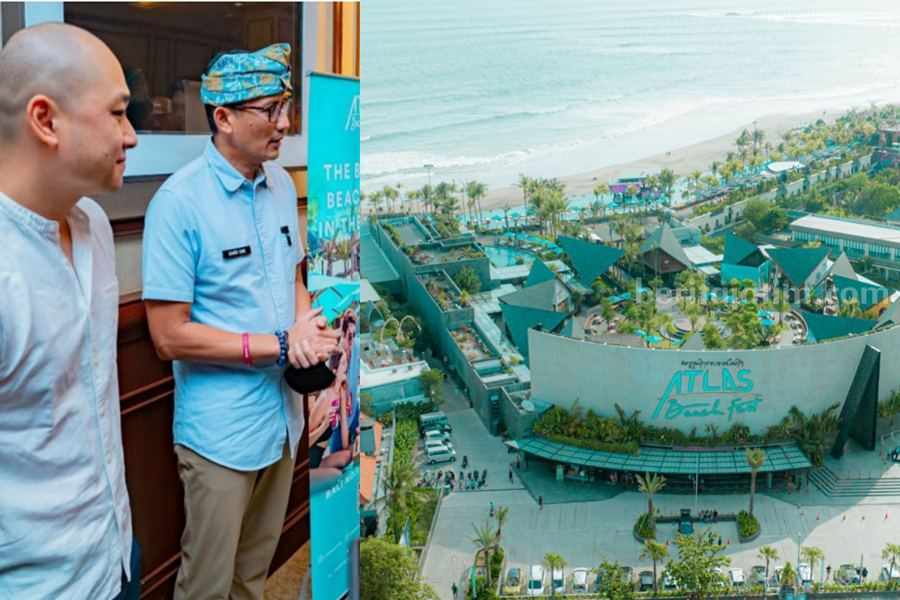 Menparekraf Sandiaga Uno Deklarasikan Atlas Beach Fest Karya Indonesia Beach Club Terbesar di Dunia Menparekraf dan maket Atlas Beach Fest