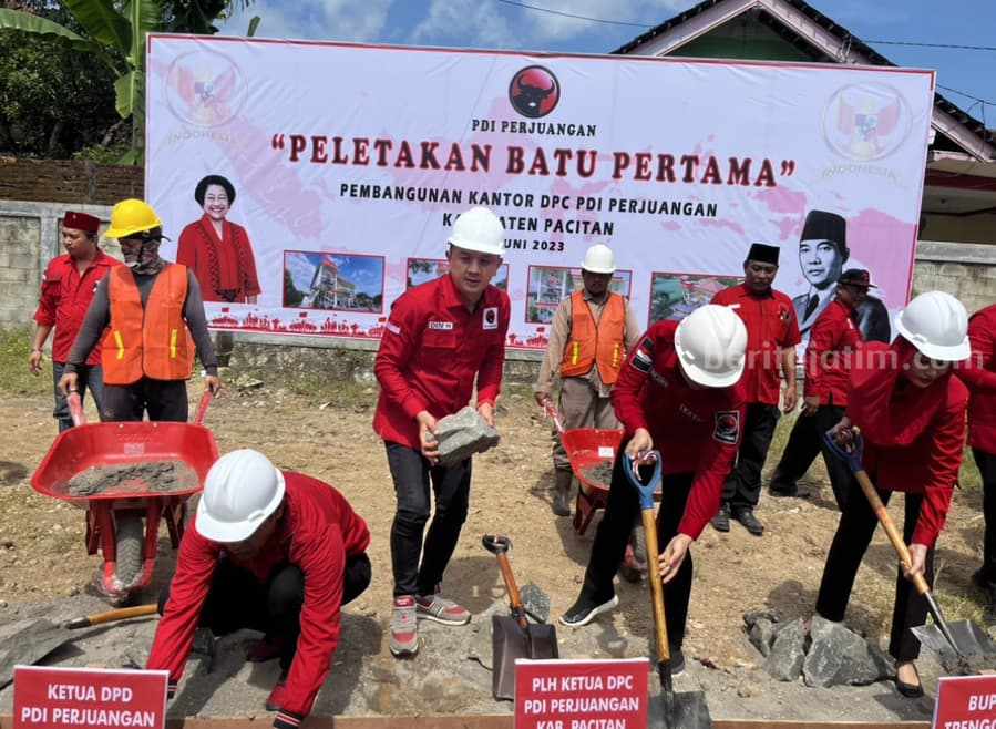 PDIP Pacitan Bangun Kantor Baru Berkonsep Rumah Rakyat PDIP Pacitan