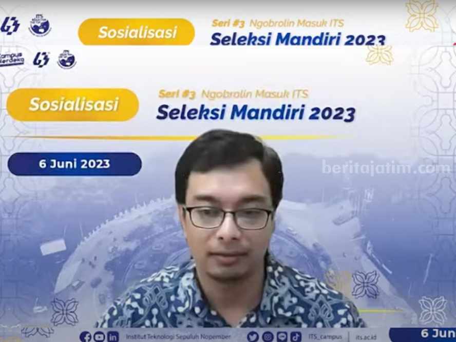 ITS Surabaya Mulai Buka Jalur Mandiri, Ada Tiga Jenis Seleksi Kepala Subdirektorat Admisi ITS Dr Eng Unggul Wasiwitono saat sosialisasi seleksi jalur mandiri