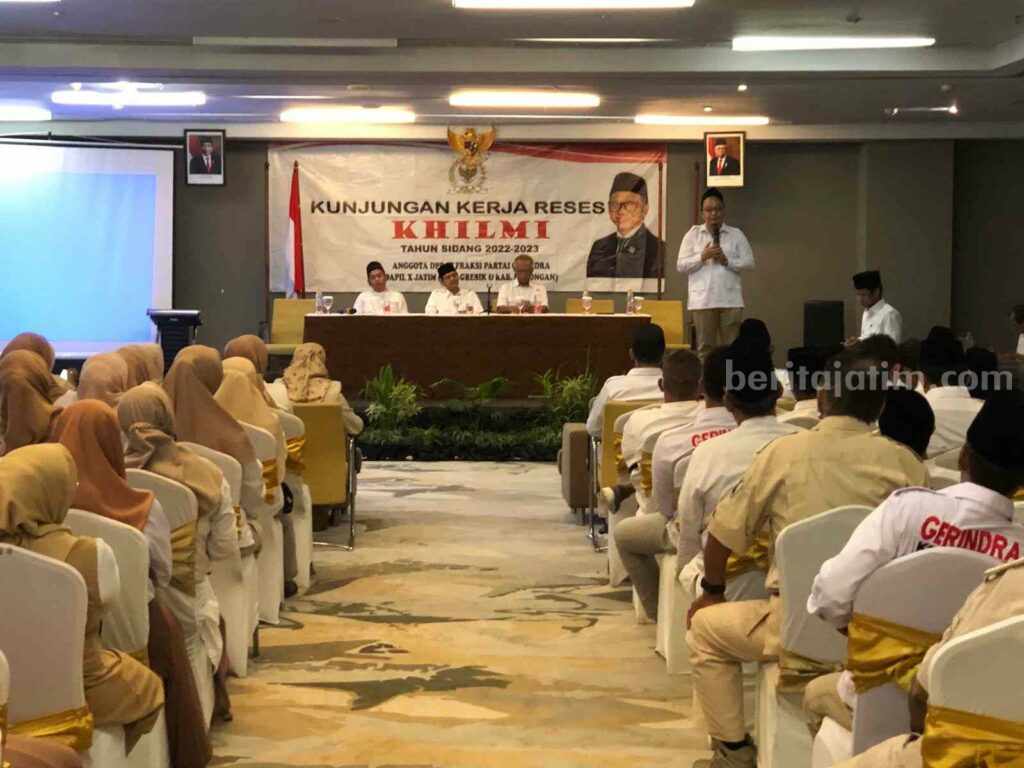 Kader Partai Gerindra Gresik saat mendapat pengarahan menjelang pemilu serentak 2024