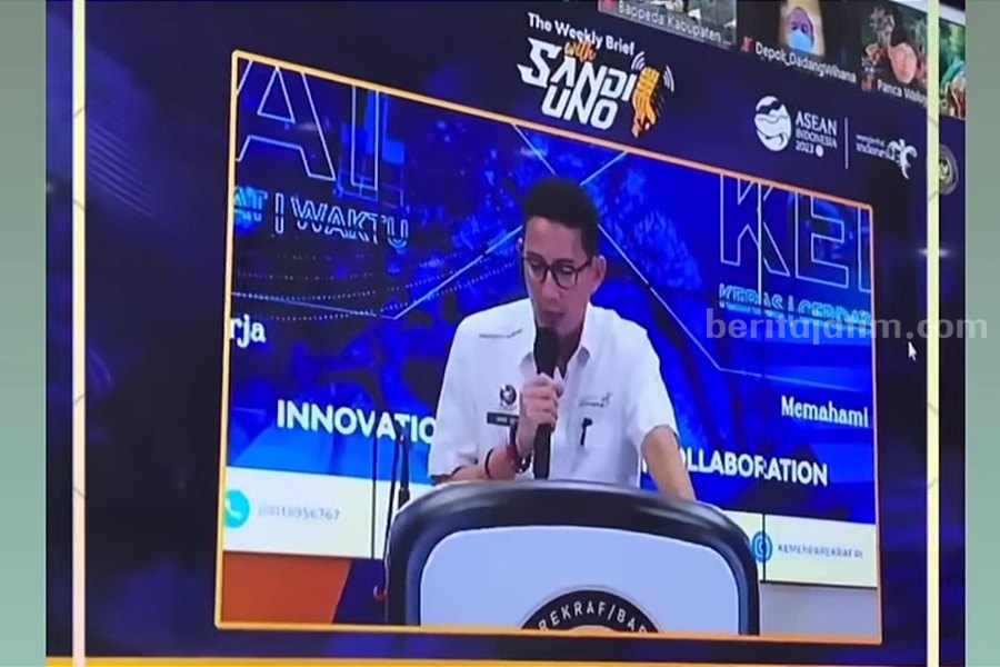 Ponorogo Gagal Diusulkan UCCN 2023, Kemenparekraf Pilih Solo dan Depok Menparekraf Sandiaga Uno saat diumumkan secara berani kota/kabupaten yang mengusulkan UCCN tahun 2023.(Foto/Istimewa)