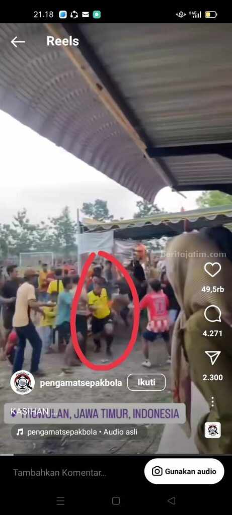 Viral, Video Asisten Wasit Tarkam di Mojokerto Dikeroyok Supporter Cupture video pertandingan tarkam di Lapangan Dusun Prayan, Kecamatan Trowulan, Kabupaten Mojokerto.
