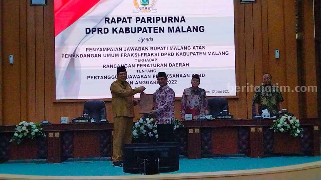 Pemkab Malang yang dihadiri Wakil Bupati Malang Didik Gatot Subroto dan Ketua DPRD Kabupaten Malang, Darmadi S.Sos, Senin (12/6/2023) siang.