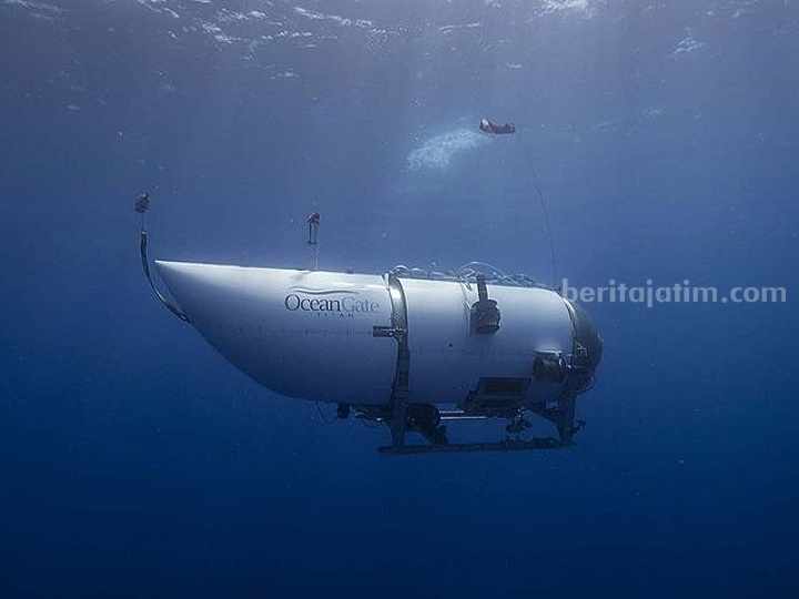 Kapal Selam dengan Tiket Setara 3,7 Miliar per Orang Hilang saat Tur Titanic Kapal selam Titan yang hilang pada Minggu (18/6/2023). (Sumber foto: Instagram oceangate)