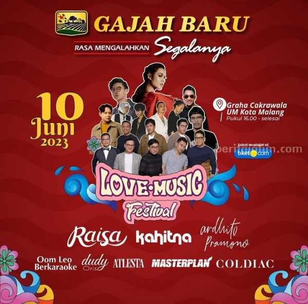 Love Music Festival Segera Digelar di Malang, Ada Raisa hingga Kahitna Poster Love Music Festival. (Sumber foto: Instagram/@lovemusicfestival2023)