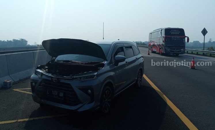 Lokasi kecelakaan beruntun di ruas tol Jombang-Mojokerto, Sabtu (17/6/2023)