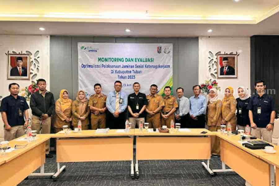 BPJS Ketenagakerjaan melaksanakan monitoring dan evaluasi bersama Kejaksaan Negeri (Kejari) Tuban