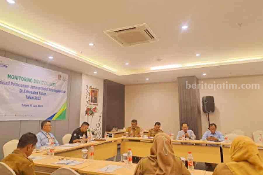 BPJS Ketenagakerjaan melaksanakan monitoring dan evaluasi bersama Kejaksaan Negeri (Kejari) Tuban