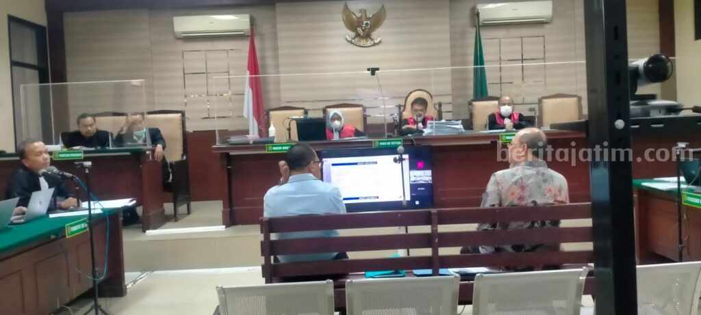 Jaksa Curiga Pertemuan di Yogyakarta Antara Orang BPK dengan Pejabat Pemprov Jatim Situasi persidangan kasus dana hibah DPRD Jatim, Selasa (25/7/2023)