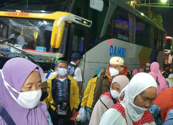 Jemaah haji asal Kabupaten saat tiba di Tanah Air